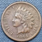 1864 With L Indian Head Cent 1c XF+ #102058