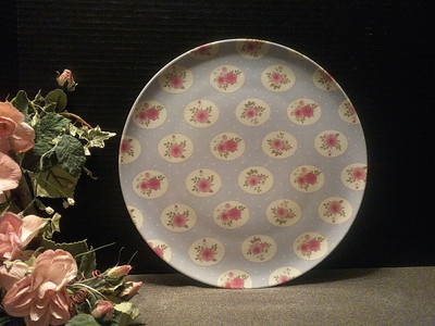 Vtg Ernesto Beautiful Floral Rose Porcelain Platter Shabby Chic Cottage Core 12''