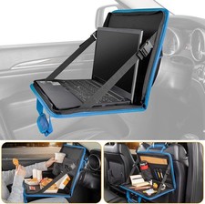 3 in 1 Steering Wheel Eating Tray Blue , Car Back Seat Laptop Desk, Blue Large