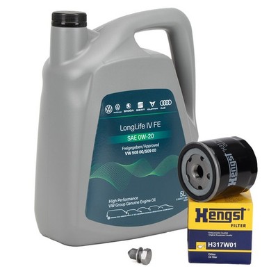 5L ORIGINAL 0W-20 Motoröl + HENGST Ölfilter für AUDI SEAT SKODA VW 1.0-1.5 TSI