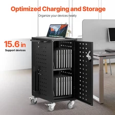 Mobile Locking Charging Cart for 16 Devices - Secure & Efficient Charging for La