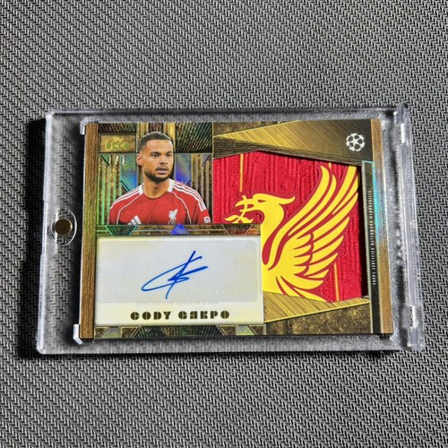 2025-26 Topps Deco UEFA Cody Gakpo Match worn Liverpool Logo Patch Auto 1/1 SSP