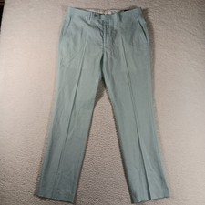 Perry Ellis Pants Men  s 34x30 Green Slim Fit Linen Blend Office Preppy Golf NWT