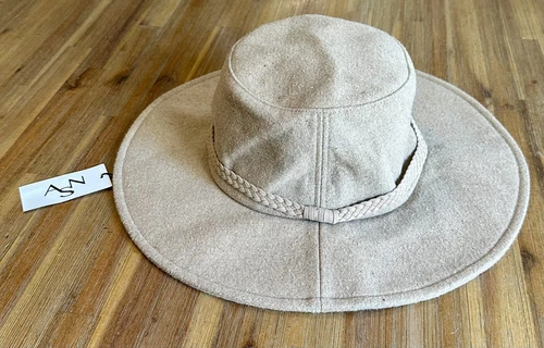 New W/ Tags -ASN The Harper Hat Womens Tan One Size Braided Floppy Anthropologie