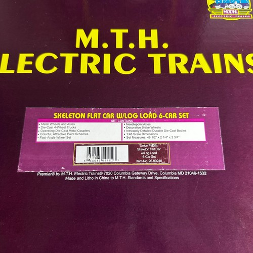M.T.H Electric Trains 20-90246 Union Pacific Skeleton Flat Car with w/Log Load - Picture 2 of 20