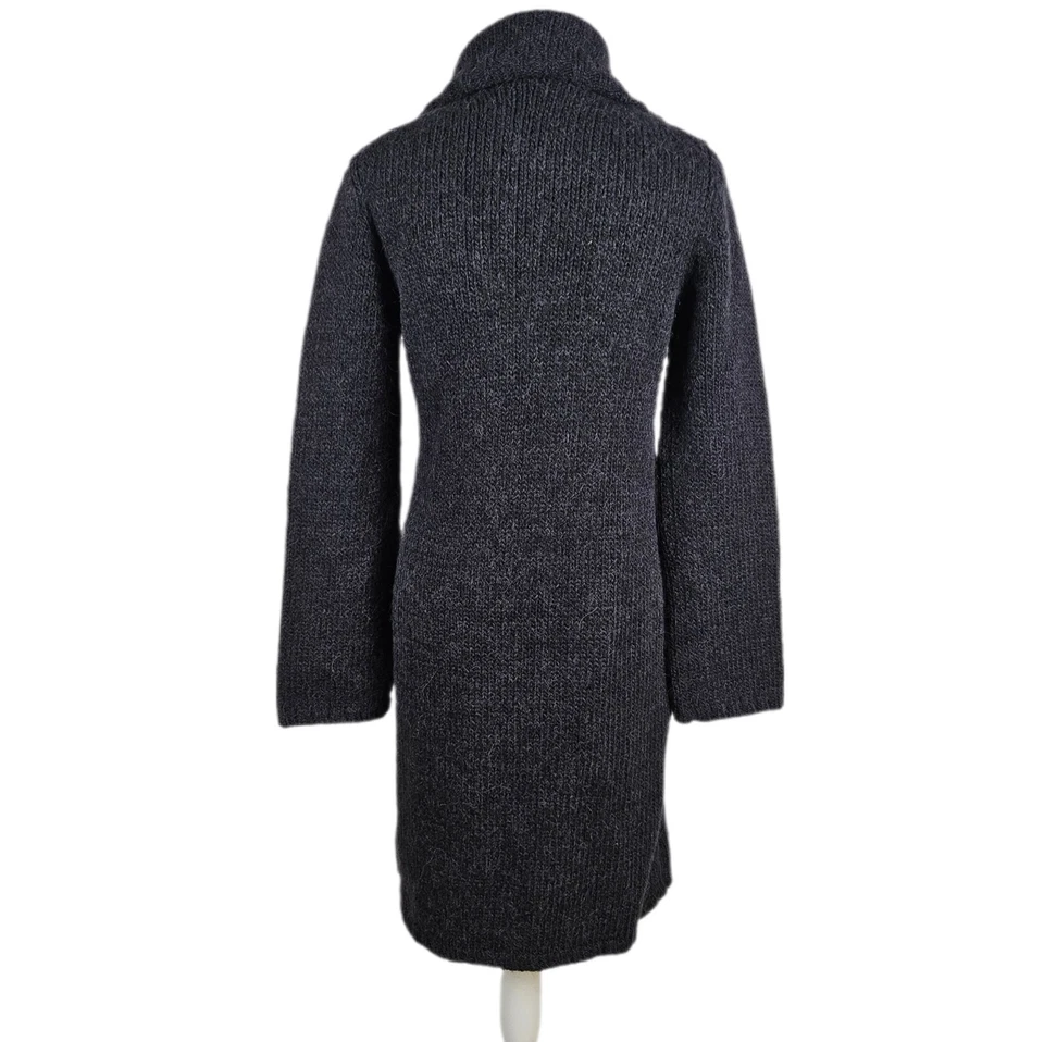 Suéter Abrigo Plumero Mujer J Crew M Azul Cuello Largo Tejido Mezcla Alpaca Foto 3 de 4