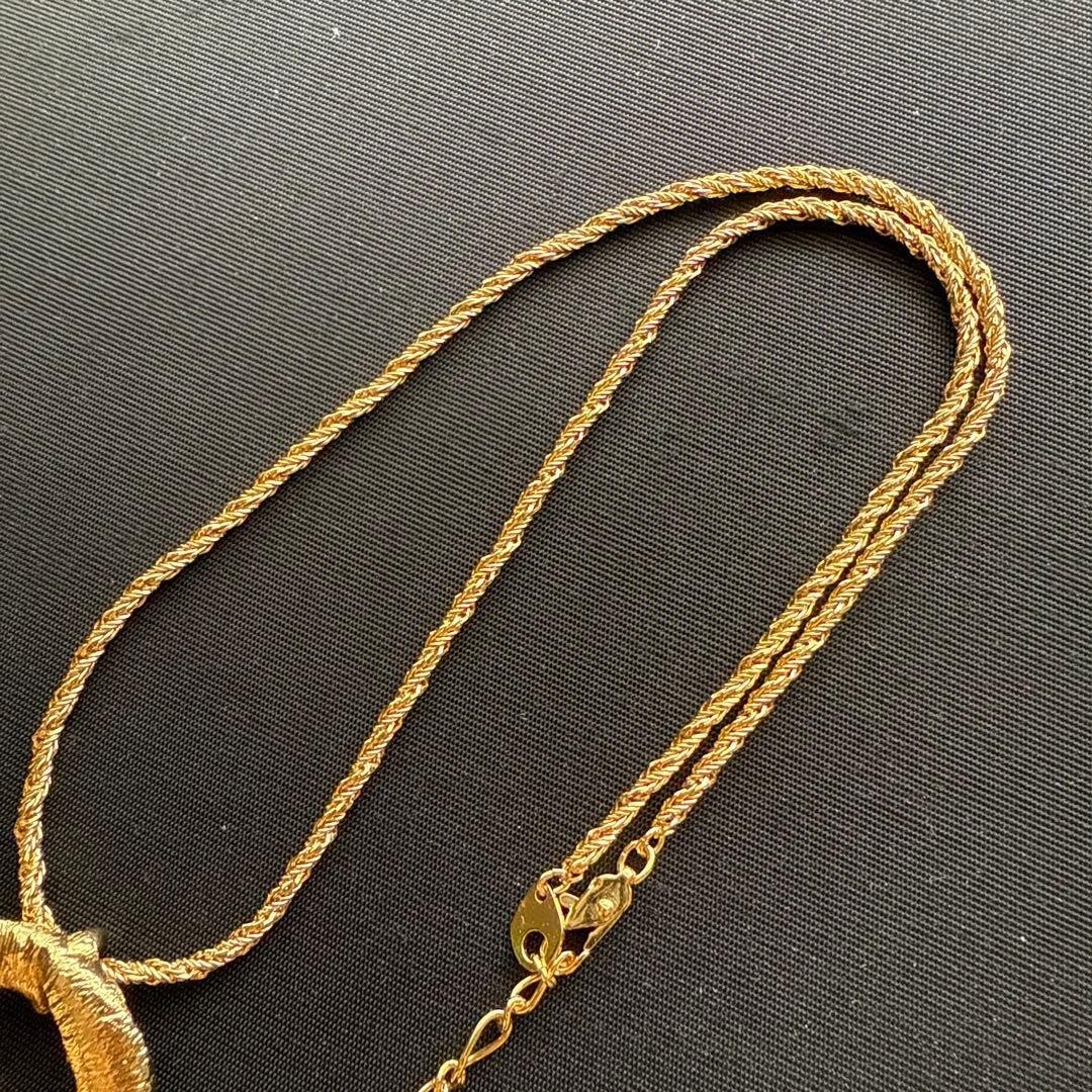 Yves Saint Laurent YSL Vintage Necklace & Earrings Set Authentic Gold Used Japan thumbnail 3