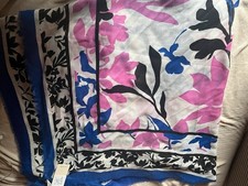 Orsay großes buntes Tuch Schal blau weiß schwarz rosa