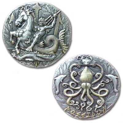 Poseidon Greek God of The Oceans and Seas Ancient Collectible Coin