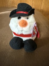 Vintage Puffkins FLURRY Snowman Christmas Plush Stuffed Animal Toy Swibco
