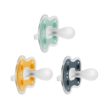 Advantage One-Piece Silicone Baby Pacifier, Fully Symmetrical Soother, Dark Gray