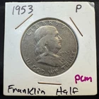 1953-P Franklin Half Dollar 90% Silver Very Fine Benjamin Franklin US Coin