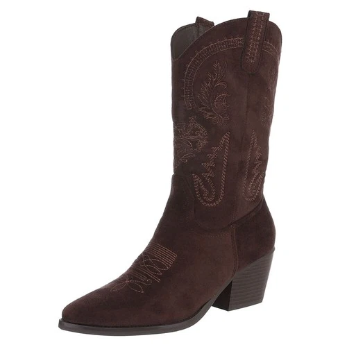 Women's cowboy boots with zip Ital design 9379 in brown