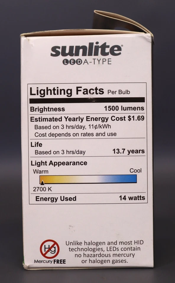 Sunlite LED A19 Light Bulb 14 Watts (100W Equivalent) GU24 Twist - Image 4 of 4