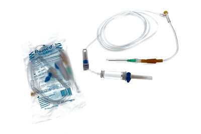 Romed Infusionsbesteck steril + Belüftungskanüle 0,8 x 40 mm + Y-Teil (25 Stück)