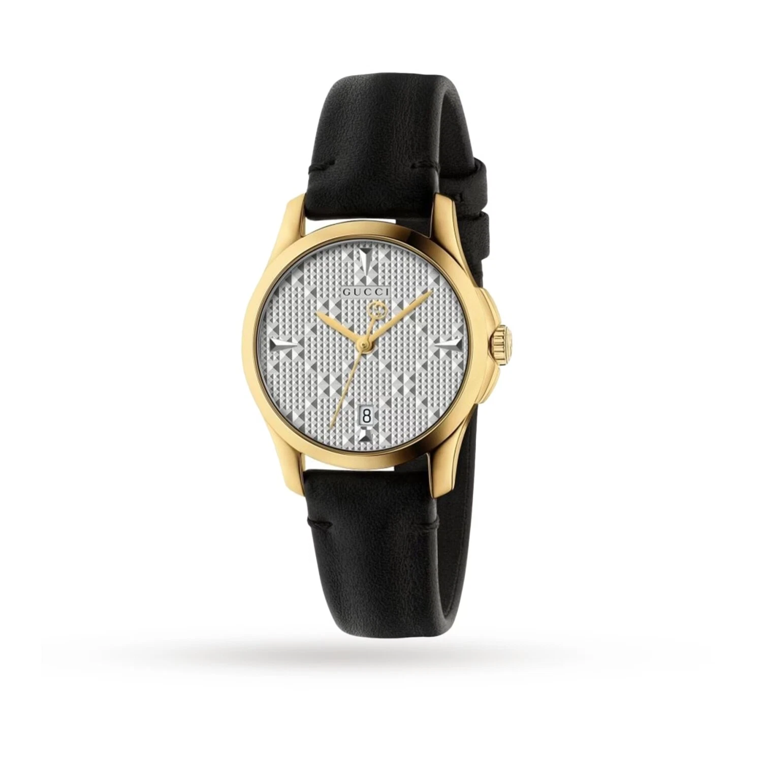 Montre à quartz pour femme Gucci YA126571A à cadran argenté intemporel
