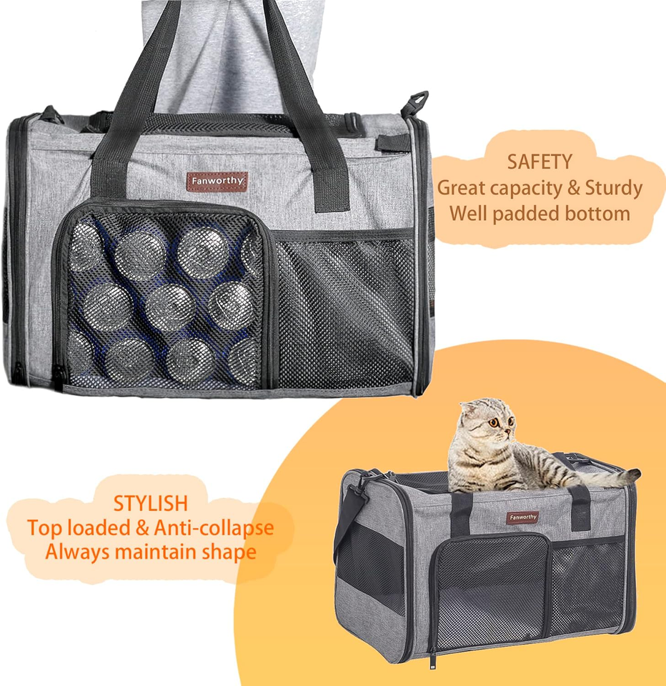 Cat Carrier Pet Carrier Airline Approved, Soft Sided Dog Travel Carrier