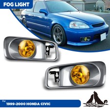 Fits 1999-2000 Honda Civic Fog Lights Front Bumper Yellow Lens Lampswitchbulbs Fits 1999-2000 Honda Civic Fog Lights Front Bumper Yellow Lens Lampswitchbulbs