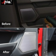 Silver Stainless Steel 4-Door Audio Speaker Cover Trim for Ford F-150 2021-2025