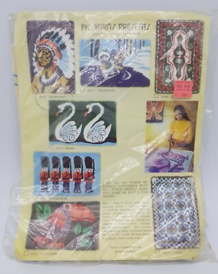 Pic Yarns Easy To Do Punch by Number Indian Chief Deep Pile Punch Needle Rug Kit