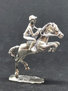 miniature horse and jockey figurines