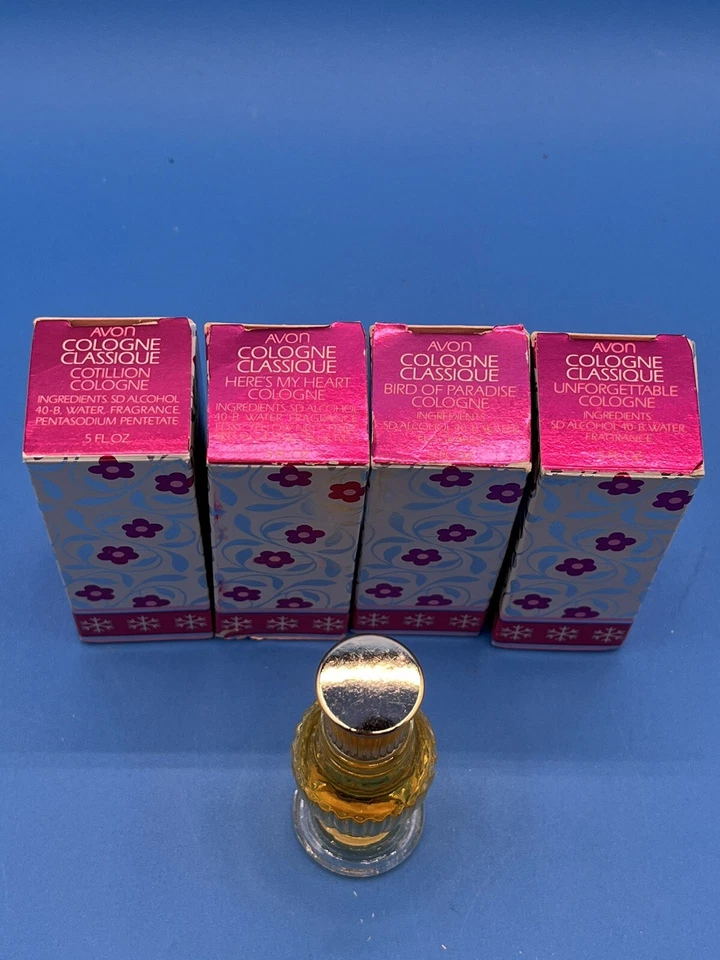 Lot 4 VTG Avon Cologne Classique .5 Ozs Read Various Types - Image 2 of 2