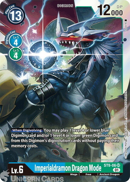ST9-06 Imperialdramon Dragon Mode Super Rare Mint Digimon Card