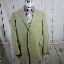 Lands' End 42-44L 2 Button Tan Surgeon Cuff Suit Blazer Sports Coat