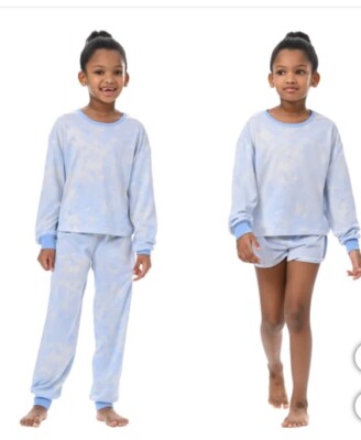 Splendid Girls 3-piece Pajama Set Blue Youth Size XS (5/6) New