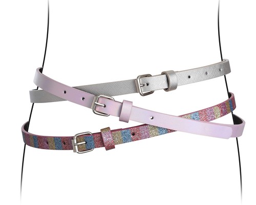 Belts for Little Girls 3 Pack Toddler Teen Kids Belt Girls Fashion PU Leather... - Picture 3 of 7