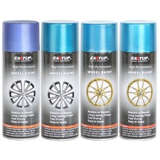 4 Cans Metallic Blue Acrylic Car Wheel N Paint-brilliant Finish High Durability