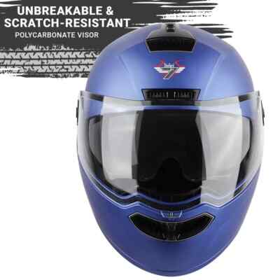 blue motorcycle helmet open face with flip shield Steelbird Flip Up Helmet for Unisex with Inner Smoke Sun Shield X-Large Blue