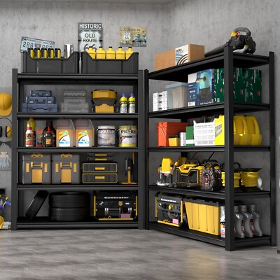 Garage Shelving 3000LBS Heavy Duty Storage Shelves Adjustable 5 Tier MetalShelve
