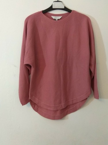 Rose Pink Ribbed Dolman Jumper Size 