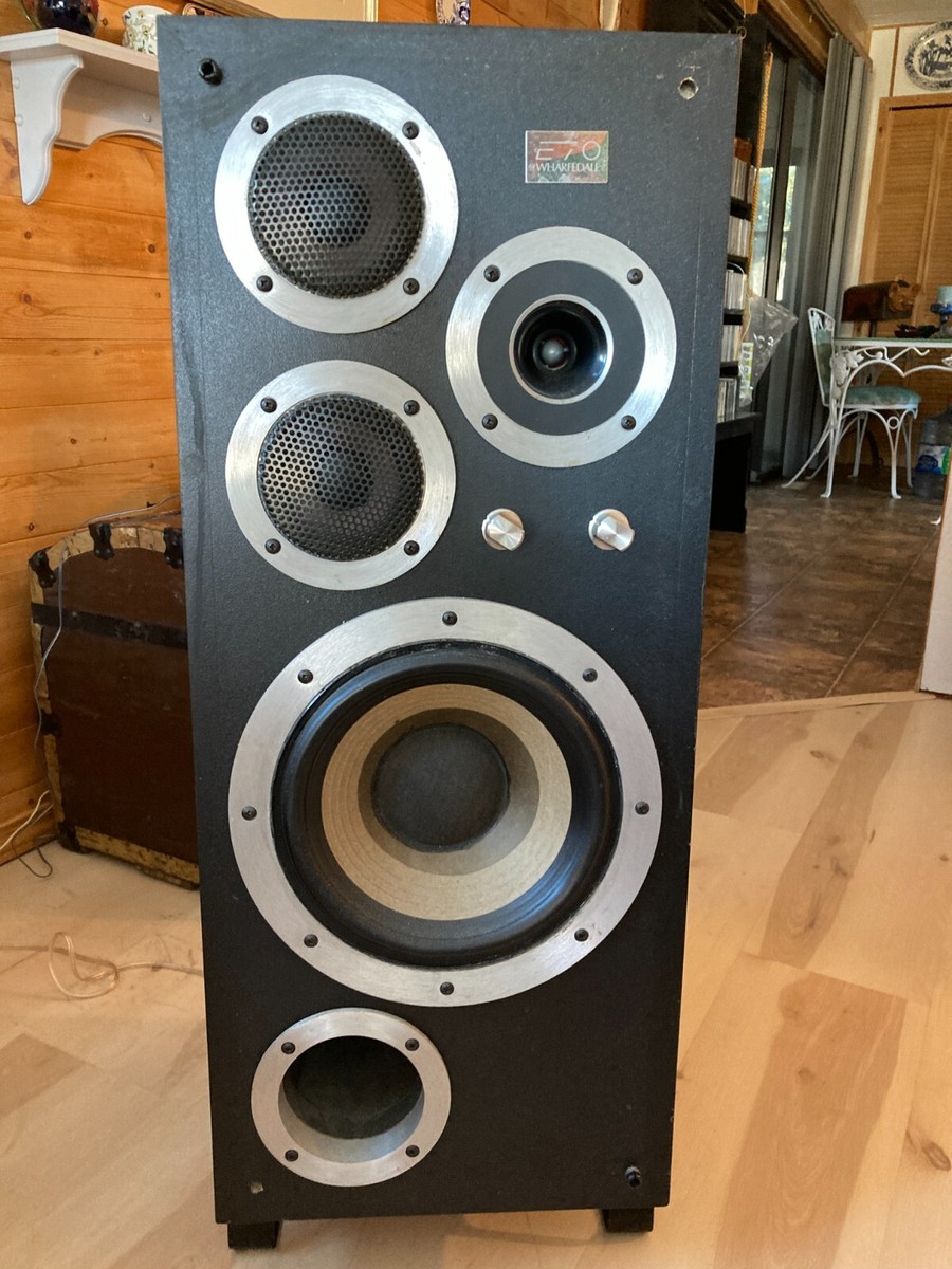 vintage wharfedale E70 speakers c/w metal stands
