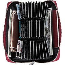 Large Capacity Credit Card Wallet Leather Secure RFID Wallet for Women 36 Slots
