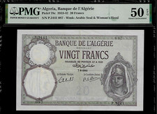 Algeria 20 Francs 1941 PMG 50 EPQ P#78c Banque de I  Algerie