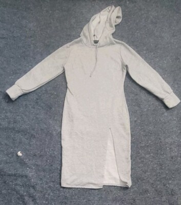 Pretty Little Thing Women's Hoodie Dress Gray Size 4 | eBay