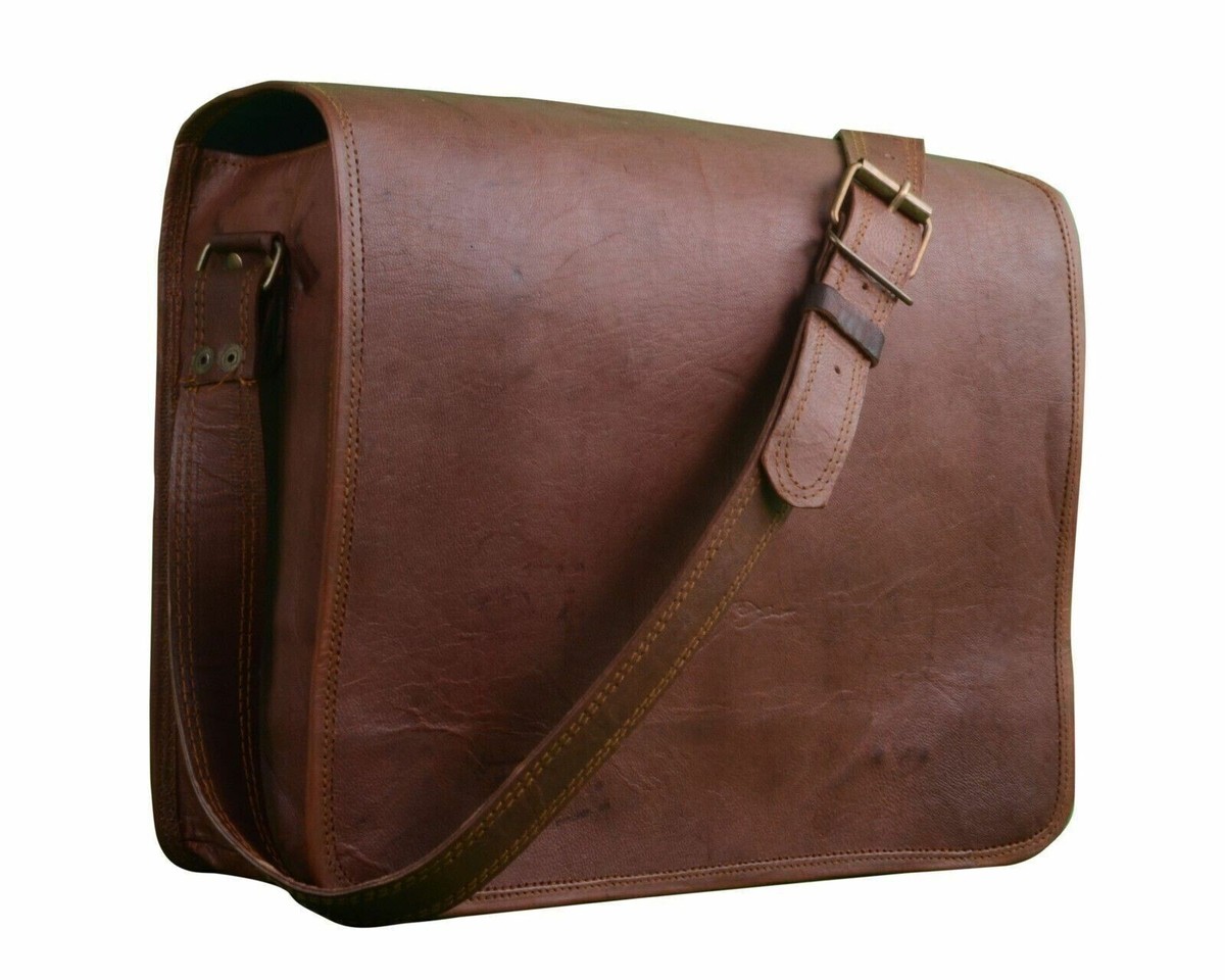 Bag Leather Satchel Messenger Shoulder Men's Vintage For Work | eBay