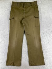 VINTAGE Boy Scouts Pants Adult 35 Green Official Uniform Twill Cargo 35x31 READ