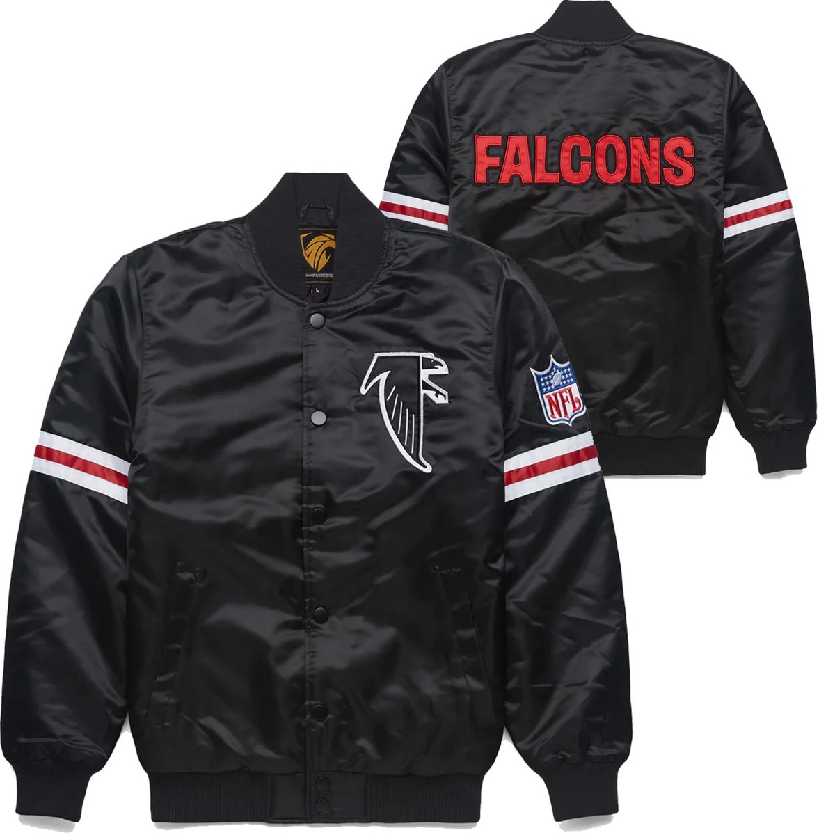 NFL Atlanta falcons vintage 80s Satin Black Varsity NFL Atlanta falcons vintage 80s Satin Black Varsity
