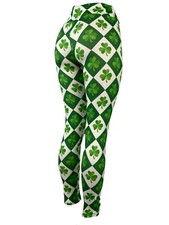 Diamond Print St. Patrick's Day Shamrock Leggings Multiple Sizes Super Soft