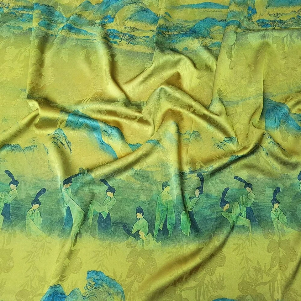 1 yard X 1.48 meter Chinese Dancing Material Soft Imitate Silk Fabric For Gown - Image 2 of 4
