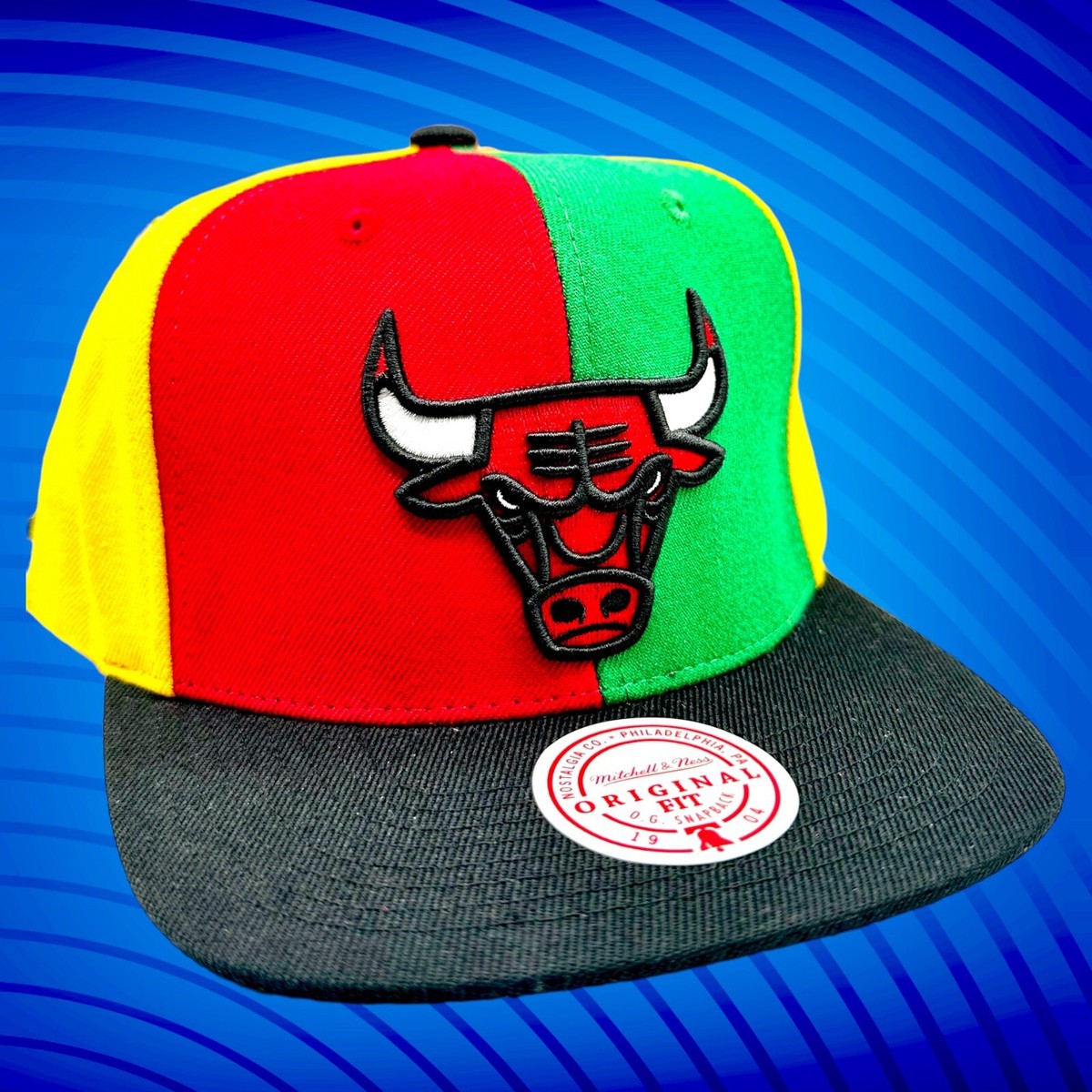 CHICAGO BULLS MITCHELL & NESS NBA Men's Pinwheel Snapback Hat Red
