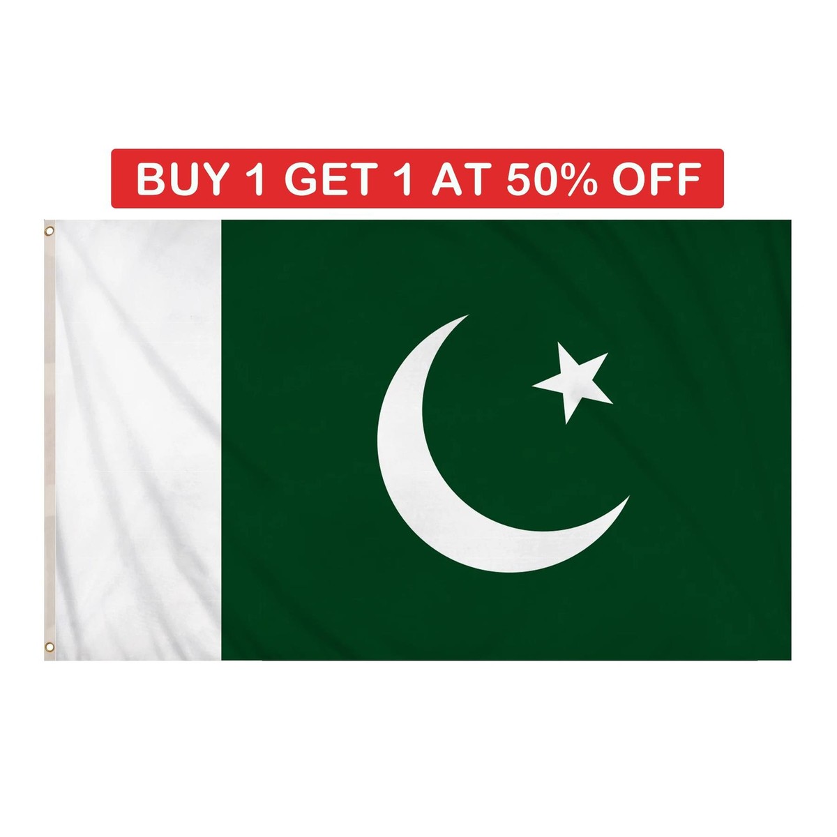 Pakistan National Flag - 5ft X 3ft, For Independence Day, Cricket World Cup, & Events