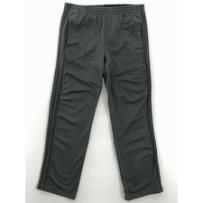 Adidas Womens Track Pants Gray Flat Front High Rise Pockets Drawstring XL