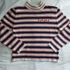 NWT NEW Fendi navy red and white striped cotton cashmere pullover sweater 6y