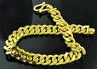 100 Gram Handmade in USA 8 inches 24K  Solid Yellow Gold Curb Link Bracelet — photo 1