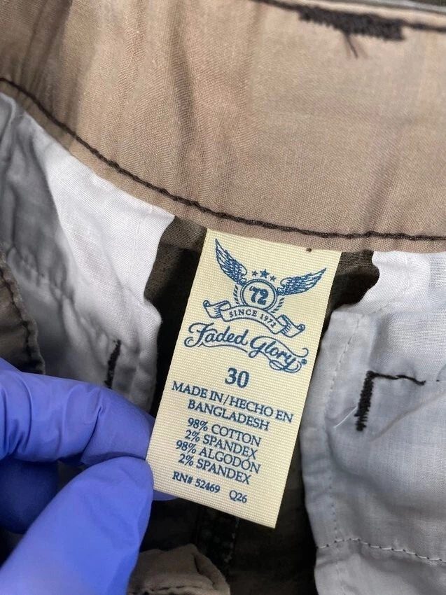 Pantalones cortos cargo Faded Glory para hombre verde camuflaje talla 30 Foto 3 de 4