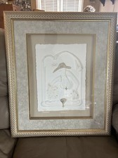Cast Paper Framed Art Piece In Gold Frame - Signed by Artist 566/950